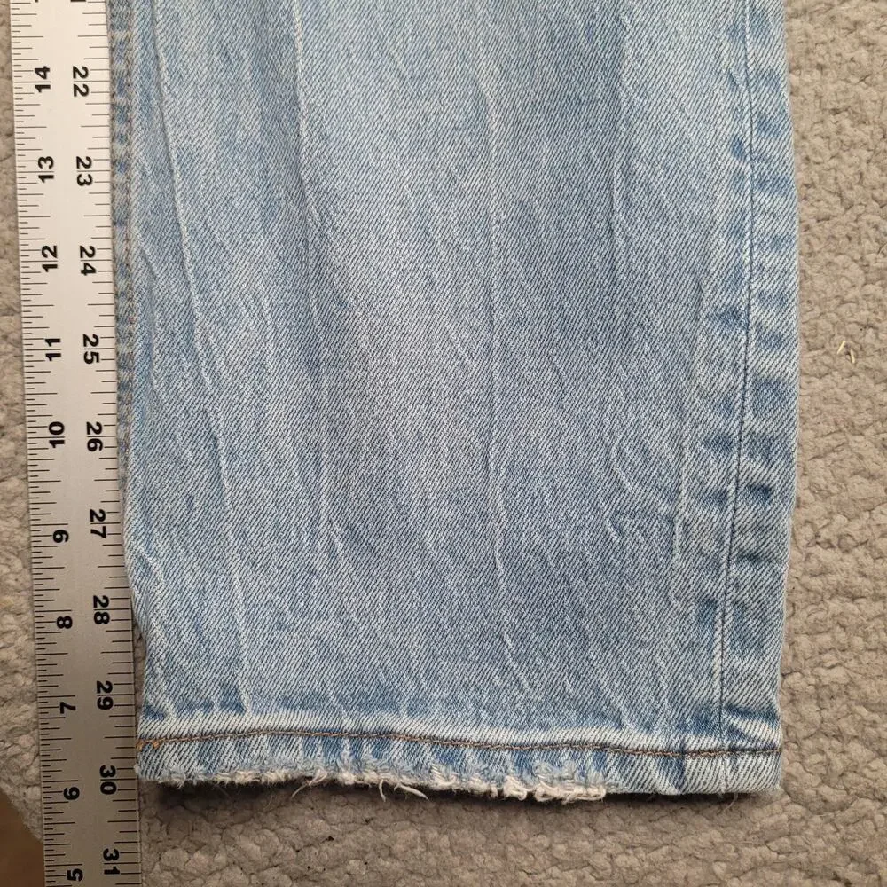 Abercrombie & Fitch Jeans 29 8 Light 90s Straight Ultra High Rise Distressed - Picture 9 of 9